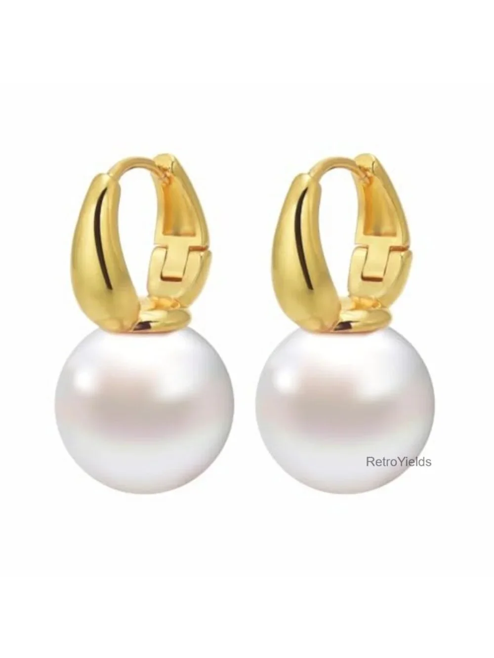 Large Pearl Drop Earrings Sterling Silver 14mm Dangle Statement Jewelry for